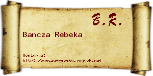Bancza Rebeka névjegykártya